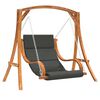 vidaXL Chaise balan&ccedil;oire avec coussin bois d'&eacute;pic&eacute;a avec finition teck