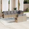 vidaXL Salon de jardin avec coussins 8 pcs beige r&eacute;sine tress&eacute;e