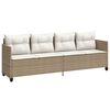 vidaXL Chaise longue avec coussins beige r&eacute;sine tress&eacute;e