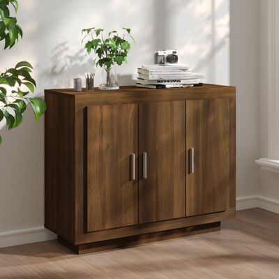 vidaXL Buffet Chêne marron 92x35x75 cm Bois d'ingénierie