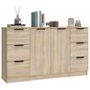 vidaXL Buffets 3 pcs Ch&ecirc;ne sonoma Bois d'ing&eacute;nierie