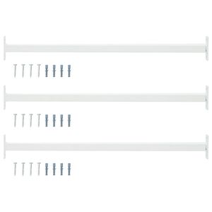 vidaXL Barre de s&eacute;curit&eacute; de fen&ecirc;tre r&eacute;glable 3 pc 710 -1200 mm Acier