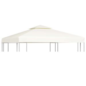 vidaXL Recouvrement de remplacement d'auvent 310 g/m&sup2; 3x3m Blanc cr&egrave;me