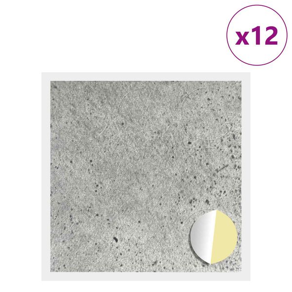 vidaXL Couverture de vis auto-adh&eacute;sive 12 pcs Gris b&eacute;ton &Oslash; 20 x 0,5 mm