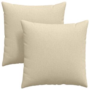 vidaXL Coussins de canap&eacute; 2 pcs Cr&egrave;me 60 x 60 cm tissu