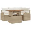 vidaXL Ensemble de canap&eacute; de jardin 5 pc beige et cr&egrave;me