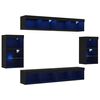 vidaXL Ensemble meuble TV 8 pc Ch&ecirc;ne noir Bois d'ing&eacute;nierie