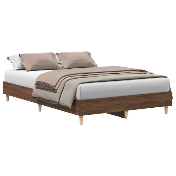 vidaXL Cadre de lit sans matelas ch&ecirc;ne marron 140x190 cm