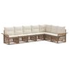 vidaXL Ensemble de canap&eacute; de jardin 7 pc Beige polyrotin