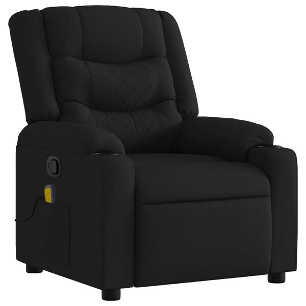 vidaXL Fauteuil inclinable de massage noir tissu
