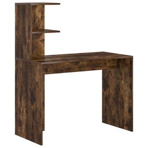 vidaXL Bureau Ch&ecirc;ne fum&eacute; 102 x 50 x 124 cm Bois d'ing&eacute;nierie
