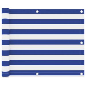 vidaXL &Eacute;cran de balcon Blanc et bleu 75x300 cm Tissu Oxford