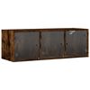 vidaXL Armoire murale avec portes en verre ch&ecirc;ne fum&eacute; 102x37x35 cm