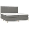 vidaXL Sommier &agrave; lattes de lit avec matelas Gris fonc&eacute; 200x200cm Tissu