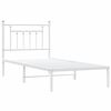 vidaXL Cadre de lit métal sans matelas avec tête de lit blanc 90x190cm