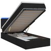 vidaXL Lit coffre avec matelas et LED Noir 80 x 200 cm Tissu