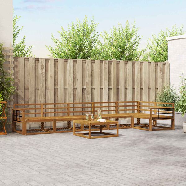 vidaXL Ensemble de canap&eacute;s d'ext&eacute;rieur 7 pcs Naturel