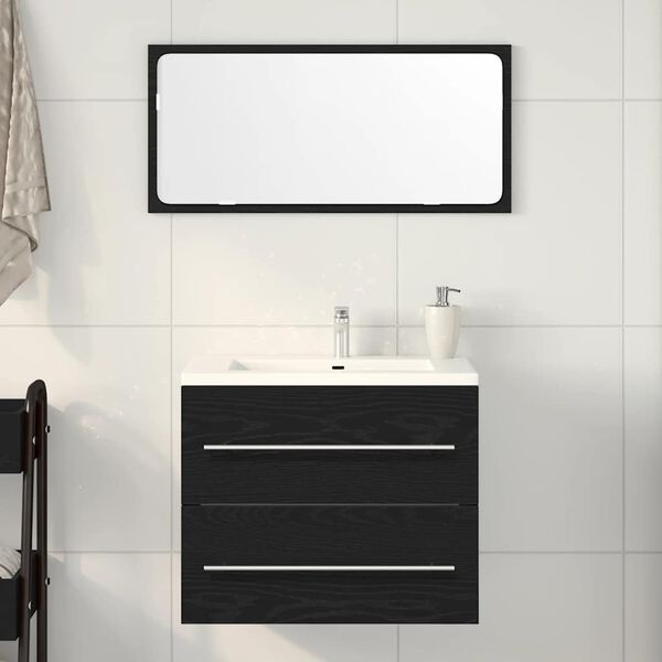 vidaXL Meuble sous lavabo de salle de bain ch&ecirc;ne noir 60x38,5x48 cm