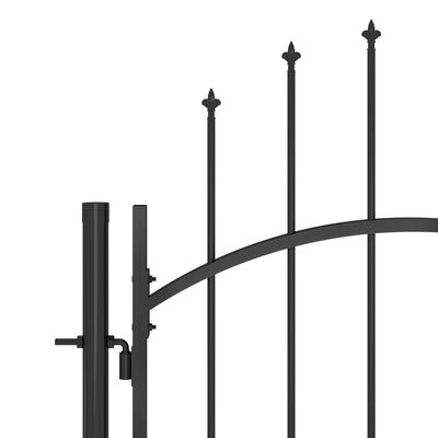 vidaXL Portail de clôture de jardin avec dessus en lance 5x1,5 m Noir