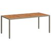 vidaXL Table de jardin 190x90x75 cm R&eacute;sine tress&eacute;e/bois d'acacia Gris