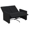 vidaXL Fauteuil inclinable &agrave; 2 places Noir Tissu
