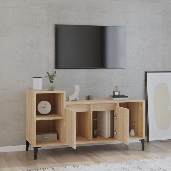 vidaXL Meuble TV Ch&ecirc;ne sonoma 100x35x55 cm Bois d'ing&eacute;nierie
