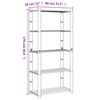vidaXL Support de rangement à 5 niveaux gris 80x38x170 cm bois de pin