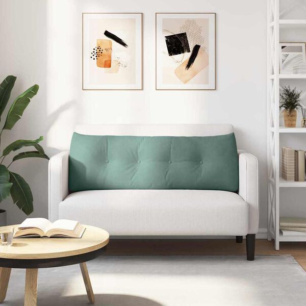 vidaXL Coussin de Dos Vert Mer 140 x 24 x 50 cm Velours