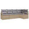 vidaXL Ensemble de Canap&eacute;s avec coussin 5 pcs Beige polyrotin