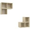 vidaXL Ensemble de meubles TV 4 pcs Ch&ecirc;ne sonoma Bois d'ing&eacute;nierie