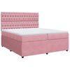 vidaXL Sommier &agrave; lattes de lit avec matelas Rose 200x200 cm Velours