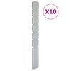 vidaXL Poteaux de cl&ocirc;ture 10 pcs argent&eacute; 180 cm&nbsp;acier galvanis&eacute;