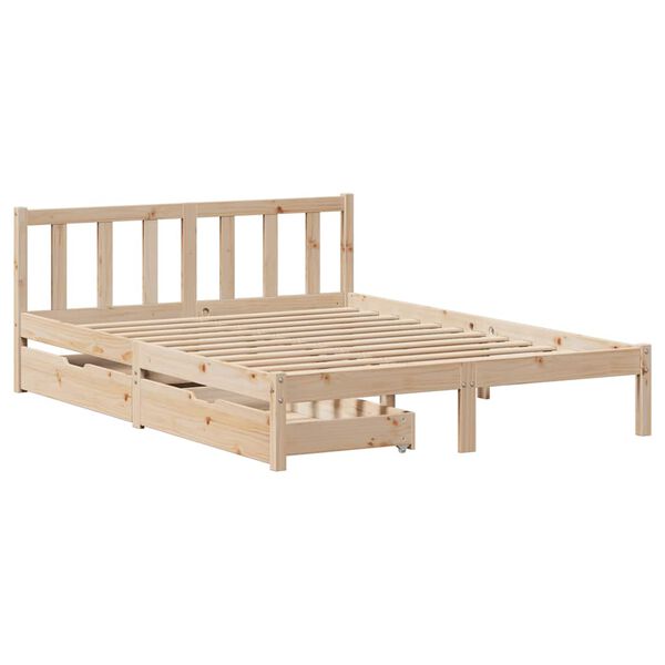 vidaXL Cadre de lit sans matelas 140x200 cm bois massif de pin