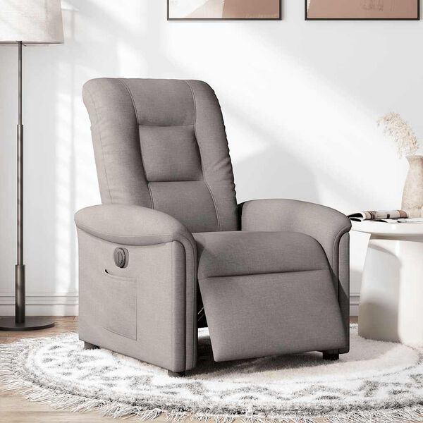 vidaXL Fauteuil inclinable &eacute;lectrique Taupe Tissu