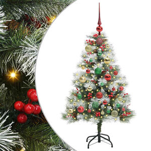 vidaXL Sapin de No&euml;l artificiel Vert et blanc 120 cm