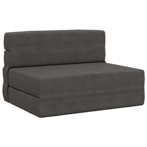 vidaXL Canap&eacute;-lit pliable Gris fonc&eacute; 70 x 72 x 60 cm Tissu
