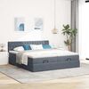 vidaXL Cadre de lit ottoman avec matelas gris fonc&eacute; 200x200 cm velours