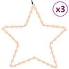 vidaXL Figures d'&eacute;toiles de No&euml;l avec 48 LED 3 pcs Blanc chaud 56 cm