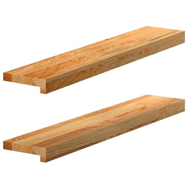 vidaXL Appuis de fen&ecirc;tre 2 pcs marron clair bois de ch&ecirc;ne massif