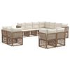 vidaXL Ensemble de canap&eacute; de jardin 11 pcs Beige polyrotin