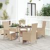 vidaXL Ensemble &agrave; manger de jardin avec coussins 5pcs Beige poly rotin
