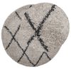 vidaXL Tapis shaggy &agrave; poils longs moderne beige et anthracite &Oslash; 120 cm