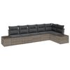 vidaXL Ensemble de canap&eacute; de jardin avec coussin 6 pcs Gris polyrotin