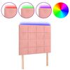 vidaXL T&ecirc;te de lit &agrave; LED Rose 90x5x118/128 cm Velours
