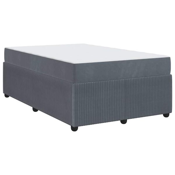 vidaXL Cadre de lit avec matelas Gris fonc&eacute; 120 x 200 cm Velours