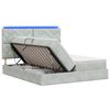 vidaXL Lit de rangement LED avec matelas Gris clair 180 x 200 cm
