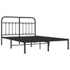 vidaXL Cadre de lit métal sans matelas avec tête de lit noir 135x190cm
