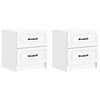vidaXL Cabinet de chevet 2 pcs Blanc brillant 43 x 34,5 x 44,5 cm