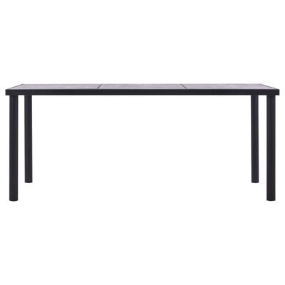 vidaXL Table de salle à manger Noir et gris béton 180x90x75 cm MDF