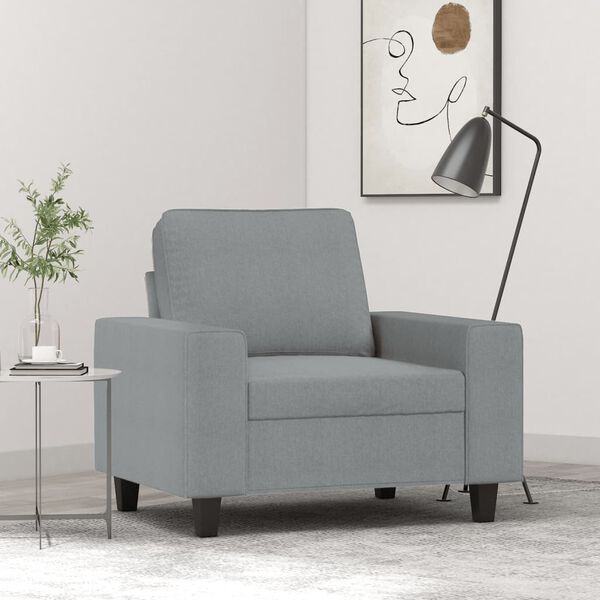vidaXL Fauteuil Gris clair 60 cm Tissu